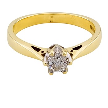 9ct gold diamond 0.25 solitaire Ring size L